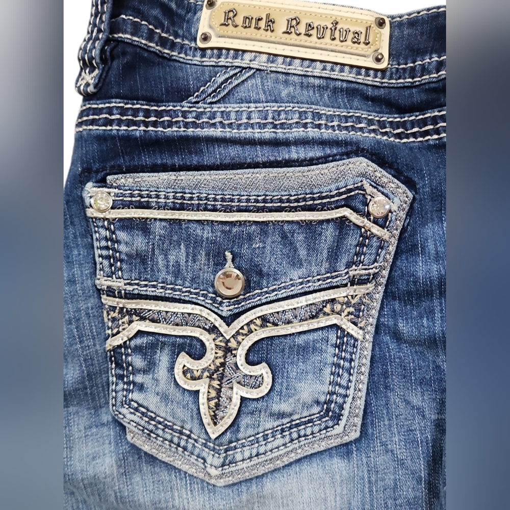 NWOT Rock Revival Size 34 Kamea Skinny Jeans 29 inch Inseam